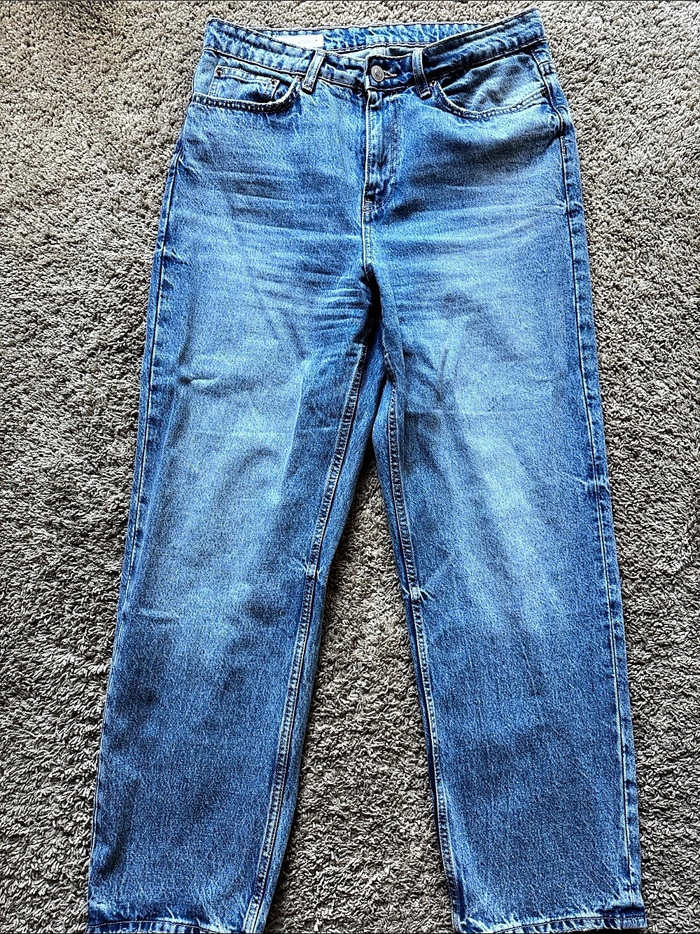 Zara Women's Straight-Leg Jeans in Blue